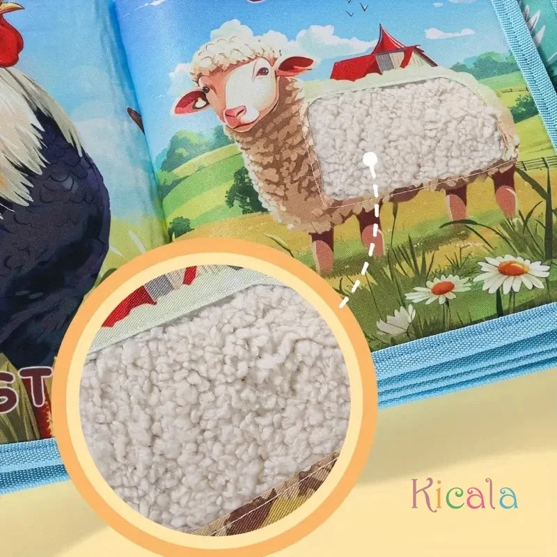 Interactive Animal Touch Book For Baby Early Learning Puzzle Cloth Storybook With Tiger Monkey Sensory Development Toys Gift