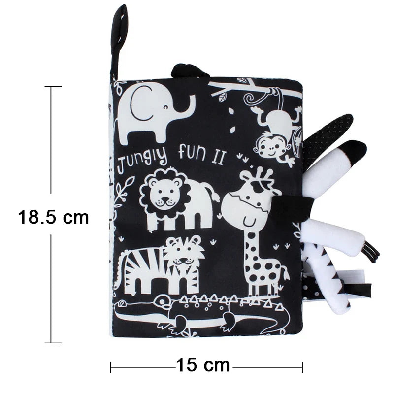 New Baby Soft Cloth Book Toys High Contrast Black and White  Babies Infants Early Educational Toys for 0 12 Months Newborn Gifts