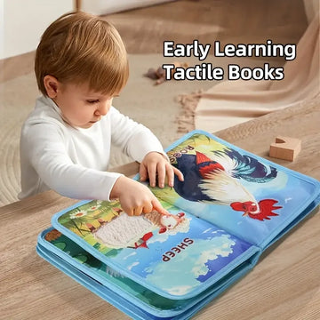 Interactive Animal Touch Book For Baby Early Learning Puzzle Cloth Storybook With Tiger Monkey Sensory Development Toys Gift