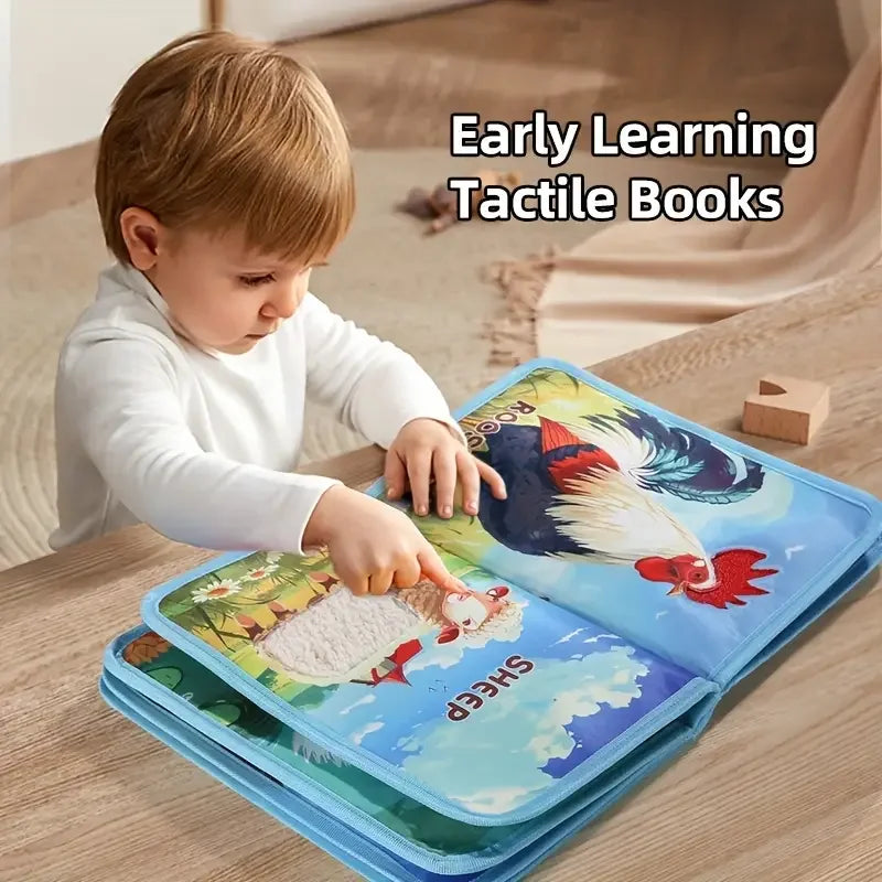 Interactive Animal Touch Book For Baby Early Learning Puzzle Cloth Storybook With Tiger Monkey Sensory Development Toys Gift