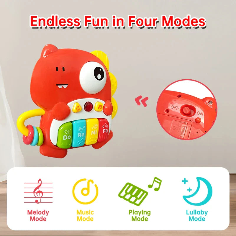 Baby Electronic Piano Toys Music&Light Keyboards Animals Instrument Toys Toddlers 18-36 Months Montessori Educational Baby Gifts