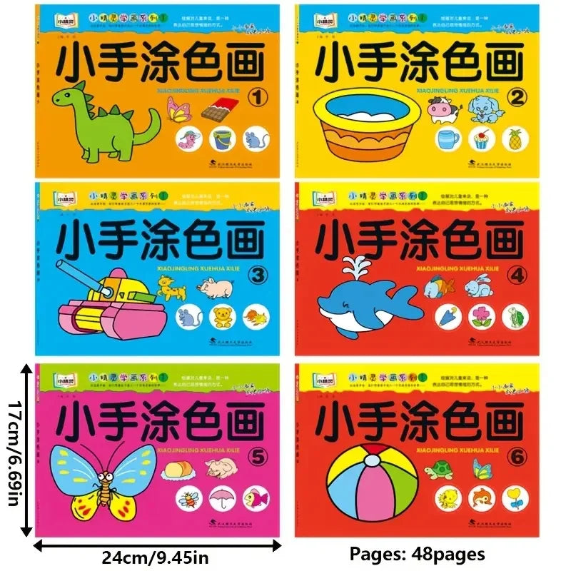 Step-by Step Painting Coloring Book Progressive Easy to Hard Levels Creative Art Learning Activity Quality Paper Book Gift