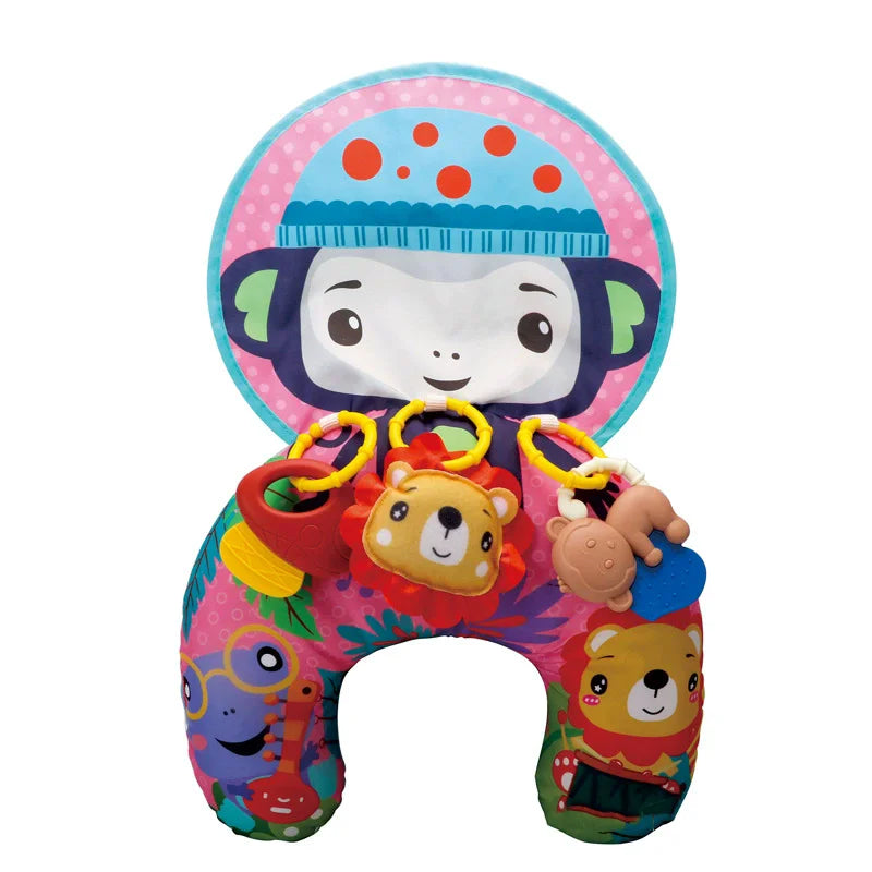 Baby Pillow Tummy Time Toy Black And White Lying Pillow High Contrast Double-Sided Sensory Toy Newborn Head-up Training Pillow