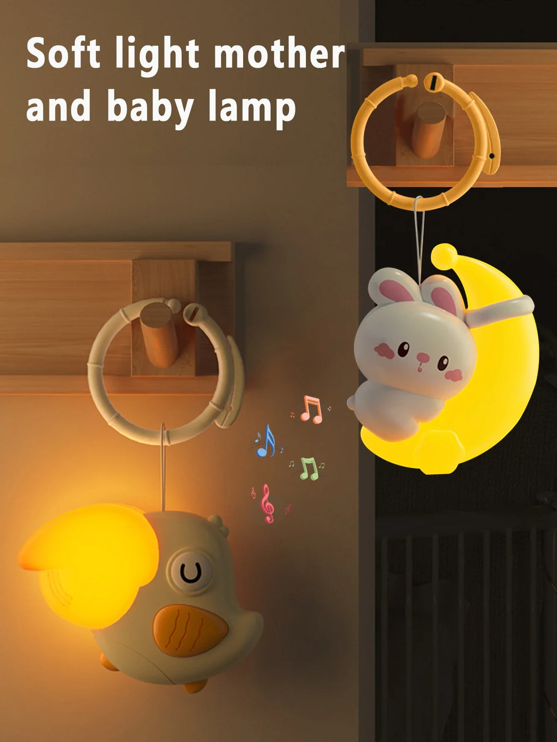 Cute night light, soothing music sleep instrument, baby stroller pendant, bedroom sleep light, baby feeding eye protection child