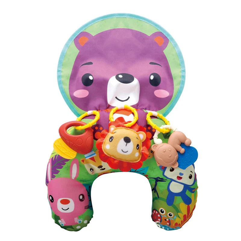 Baby Pillow Tummy Time Toy Black And White Lying Pillow High Contrast Double-Sided Sensory Toy Newborn Head-up Training Pillow