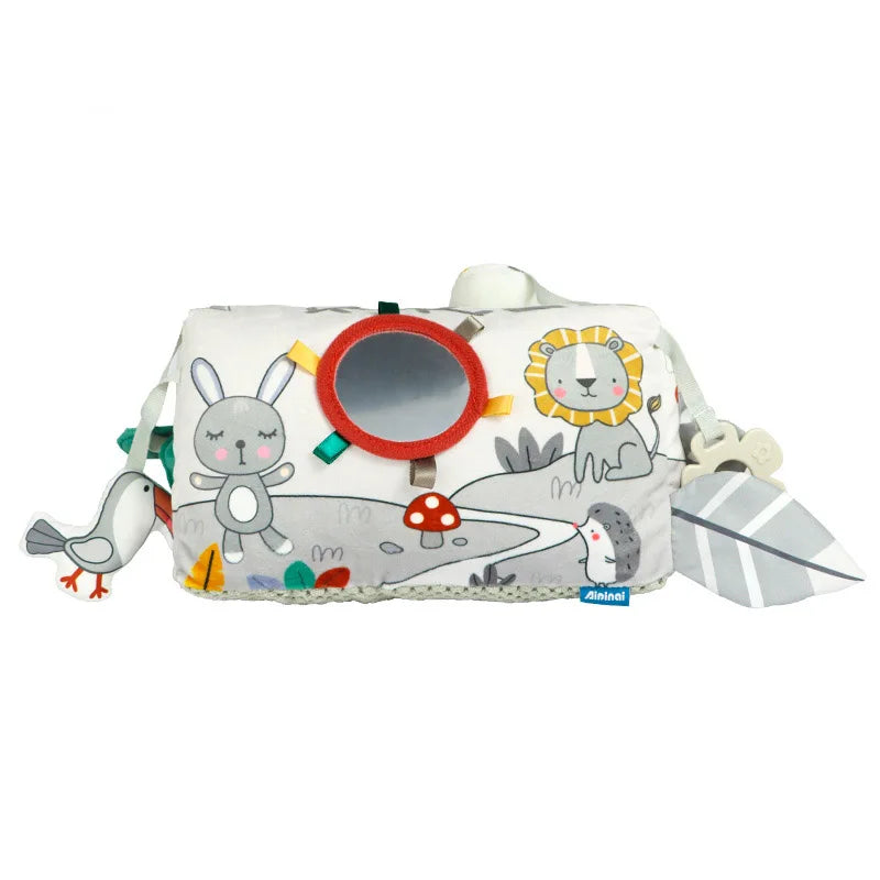 Baby Pillow Tummy Time Toy Black And White Lying Pillow High Contrast Double-Sided Sensory Toy Newborn Head-up Training Pillow