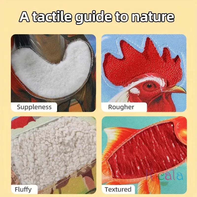 Interactive Animal Touch Book For Baby Early Learning Puzzle Cloth Storybook With Tiger Monkey Sensory Development Toys Gift