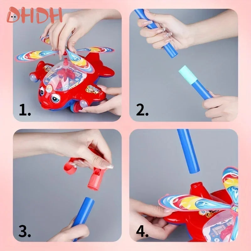 Interactive Baby Walker Toy With Push Handle For Kids Boys And Girls Toddlers, Detachable Plane Toy Car Design With Wheel