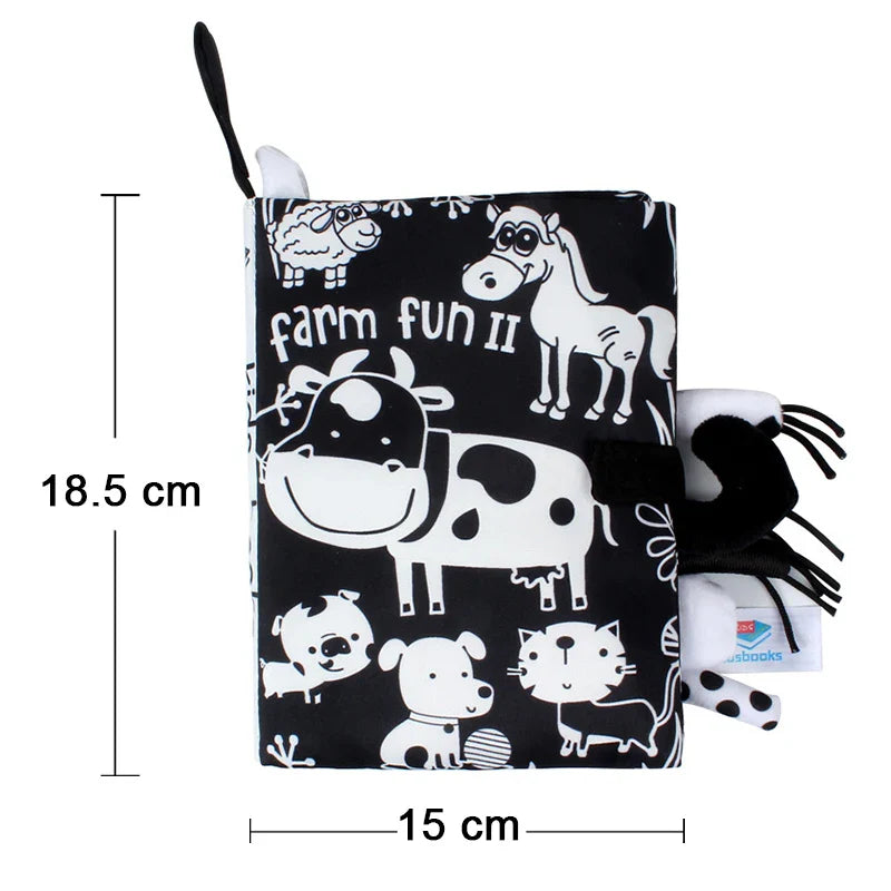 New Baby Soft Cloth Book Toys High Contrast Black and White  Babies Infants Early Educational Toys for 0 12 Months Newborn Gifts