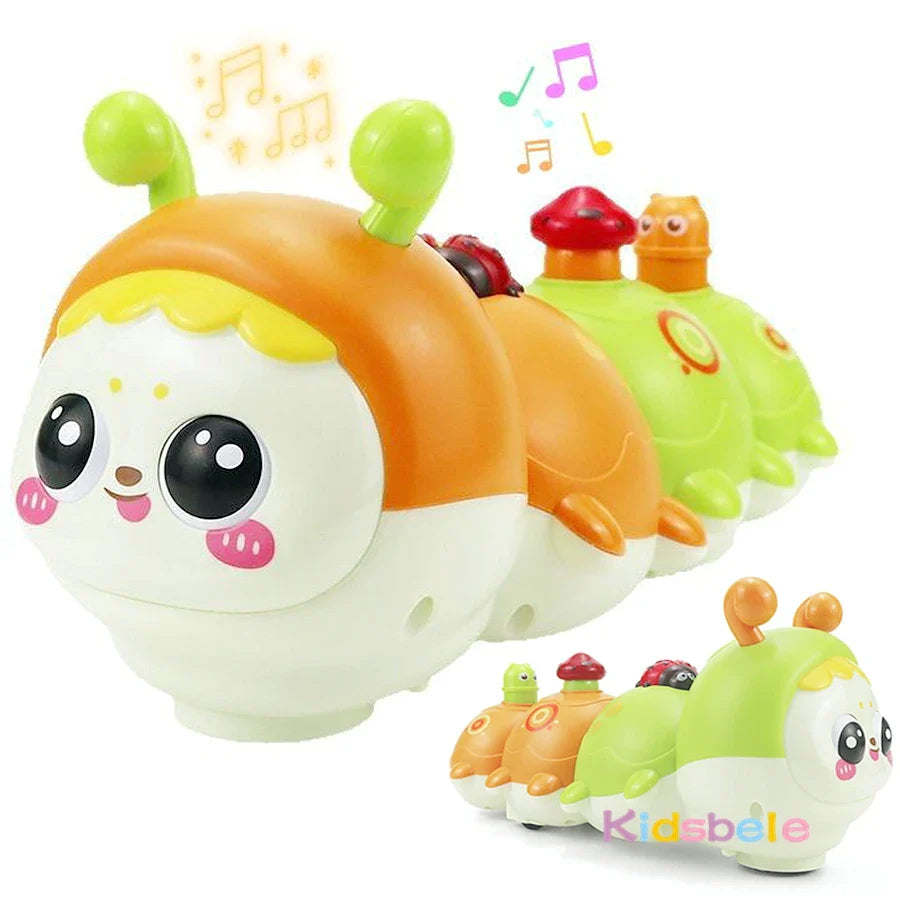 Montessori Electric Sensory Crawling Caterpillar Toys Christmas Gift for Toddler with Music and Light 1-3 Years Tummy Time Toy