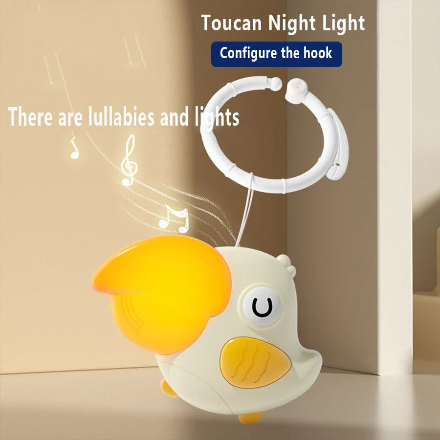 Cute night light, soothing music sleep instrument, baby stroller pendant, bedroom sleep light, baby feeding eye protection child