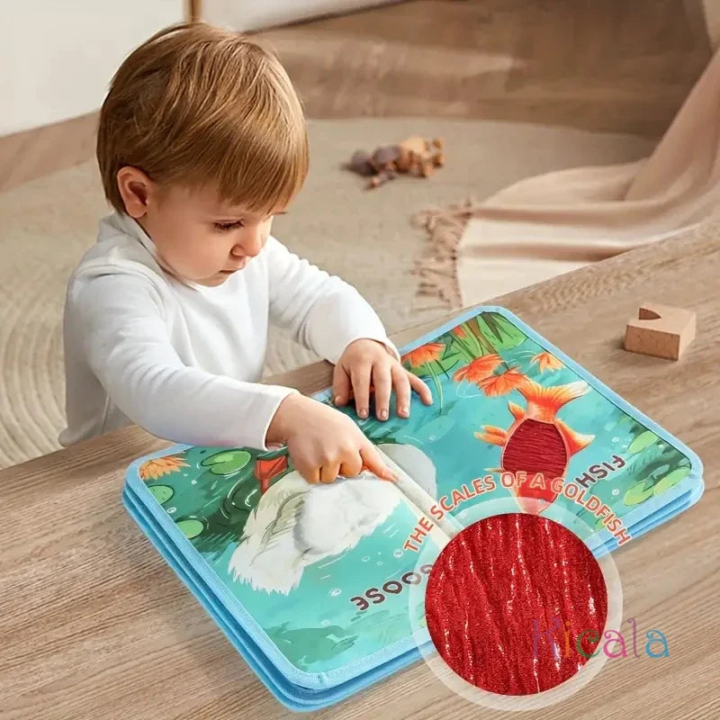 Interactive Animal Touch Book For Baby Early Learning Puzzle Cloth Storybook With Tiger Monkey Sensory Development Toys Gift