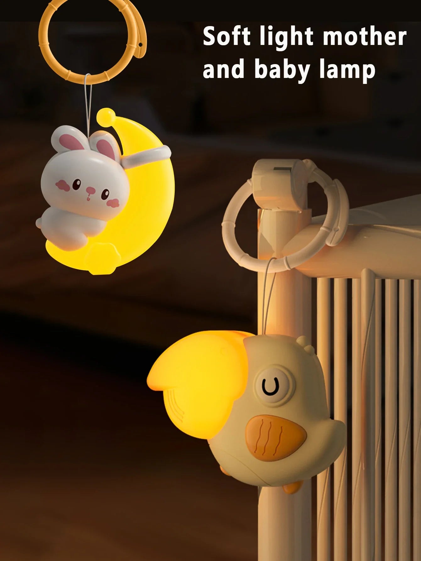 Cute night light, soothing music sleep instrument, baby stroller pendant, bedroom sleep light, baby feeding eye protection child