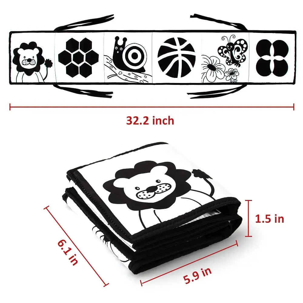 New Baby Soft Cloth Book Toys High Contrast Black and White  Babies Infants Early Educational Toys for 0 12 Months Newborn Gifts