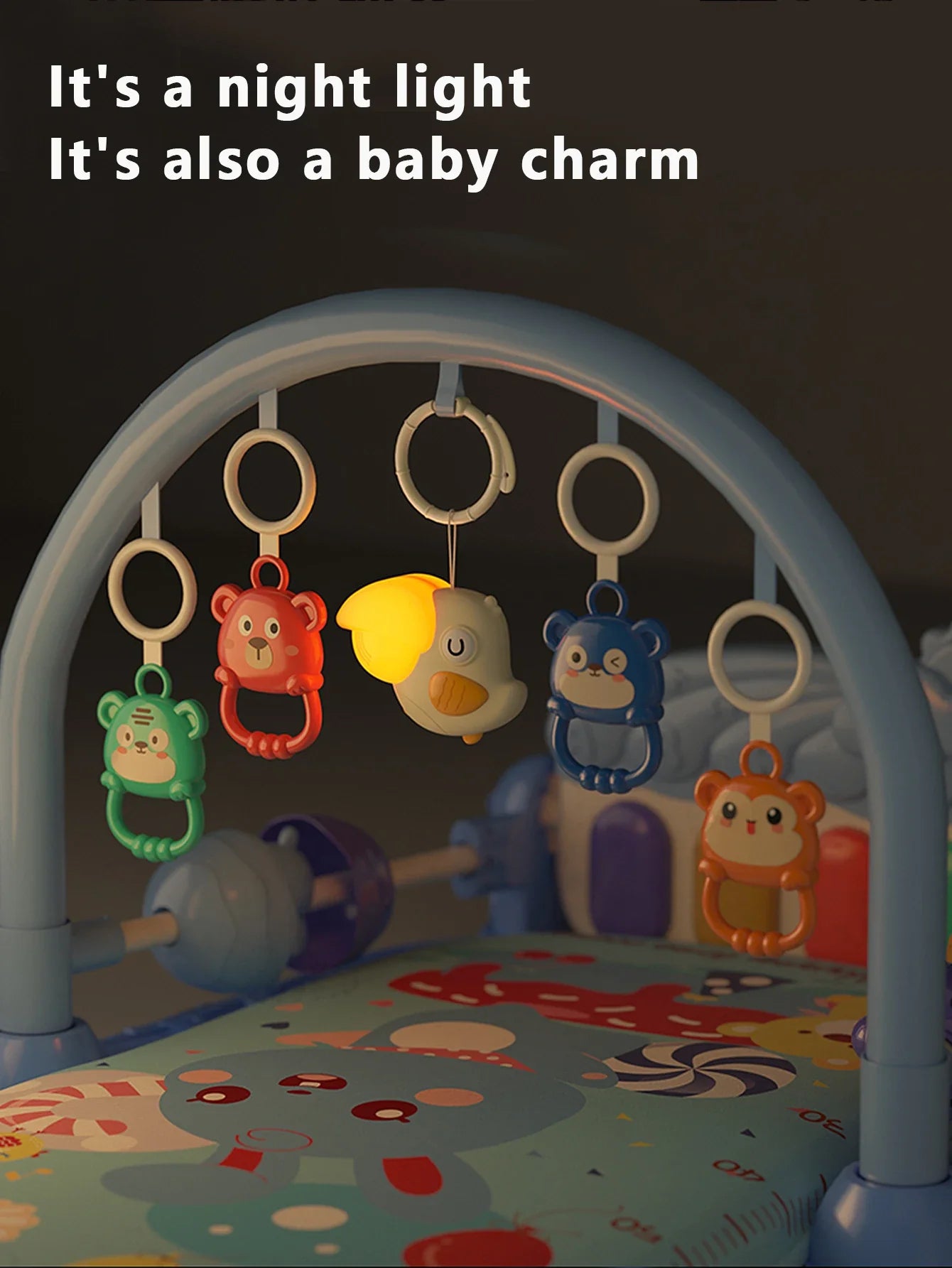 Cute night light, soothing music sleep instrument, baby stroller pendant, bedroom sleep light, baby feeding eye protection child