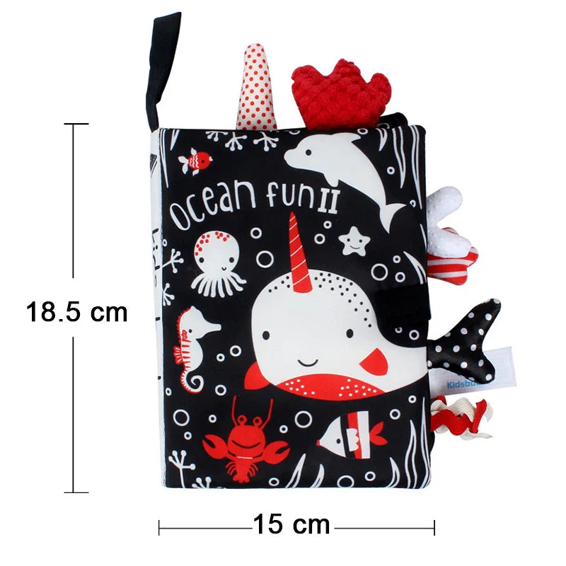 New Baby Soft Cloth Book Toys High Contrast Black and White  Babies Infants Early Educational Toys for 0 12 Months Newborn Gifts