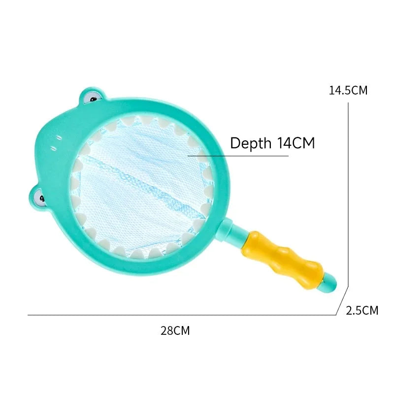 Baby Bath Toys, Turtle Spray Water Toy, Fish Net Catching Shark, Children Animal Squeeze Toys, Floating Water Play Set for Kids