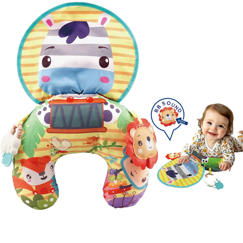 Baby Pillow Tummy Time Toy Black And White Lying Pillow High Contrast Double-Sided Sensory Toy Newborn Head-up Training Pillow