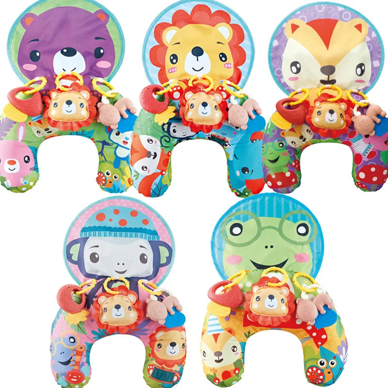 Baby Pillow Tummy Time Toy Black And White Lying Pillow High Contrast Double-Sided Sensory Toy Newborn Head-up Training Pillow